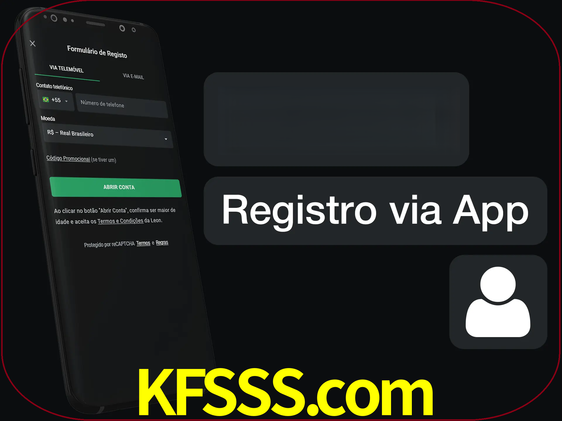 Registre-se com duas etapas usando o aplicativo.
