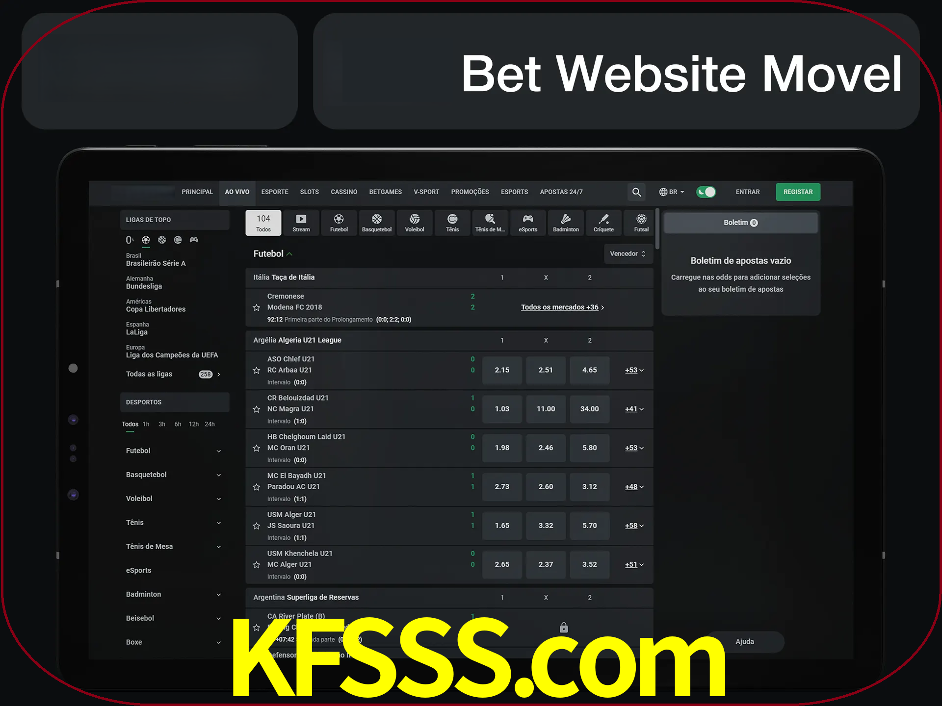 Use nosso website em qualquer dispositivo.